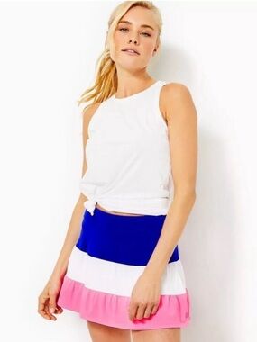 Lilly Pulitzer Meryl Skort Blue Grotto Colorblock Luxletic Golf Tennis Size M